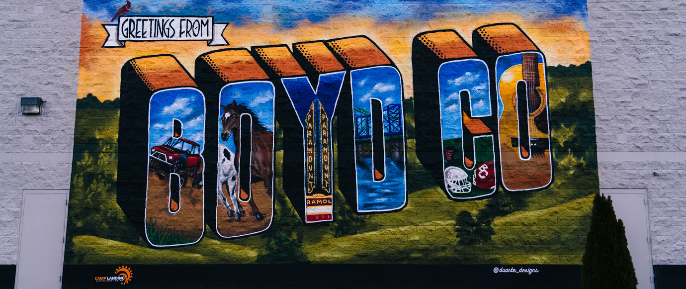 Mural that says "Welcome to Boyd County"
